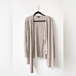 Eileen Fisher Tan 100% Linen Lightweight Open Cardigan Women’s Small